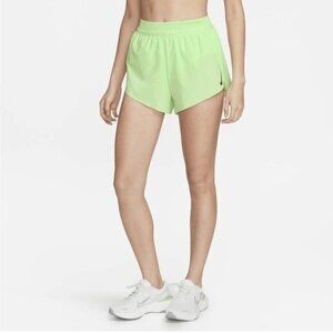NIKE Aero Swift Women’s Dri Fit ADV Mid Rise Running Shorts Green Size XL NEW